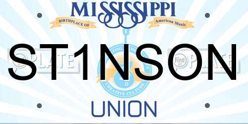ST1NSON Mississippi License Plate