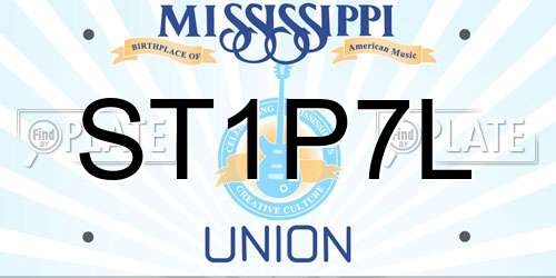 ST1P7L Mississippi License Plate