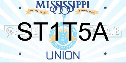 ST1T5A Mississippi License Plate