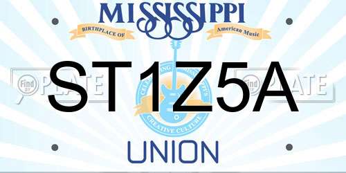 ST1Z5A Mississippi License Plate