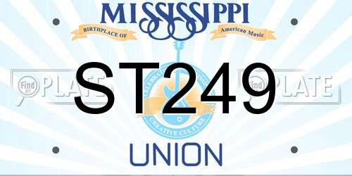 ST249 Mississippi License Plate