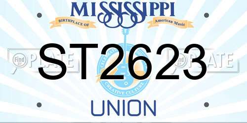 ST2623 Mississippi License Plate