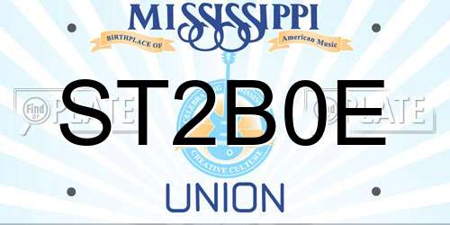 ST2B0E Mississippi License Plate
