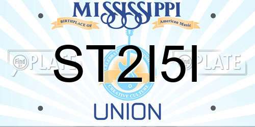 ST2I5I Mississippi License Plate