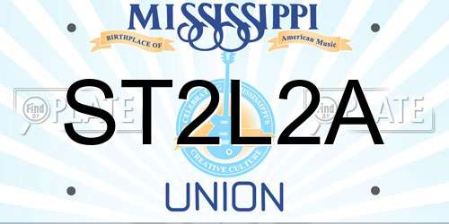 ST2L2A Mississippi License Plate