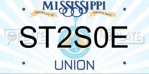 ST2S0E Mississippi License Plate
