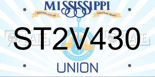 ST2V430 Mississippi License Plate