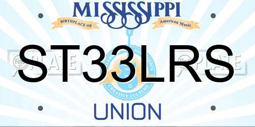 ST33LRS Mississippi License Plate