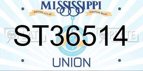 ST36514 Mississippi License Plate