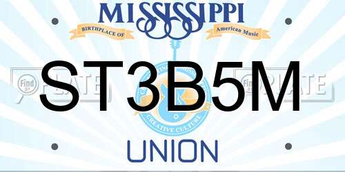 ST3B5M Mississippi License Plate
