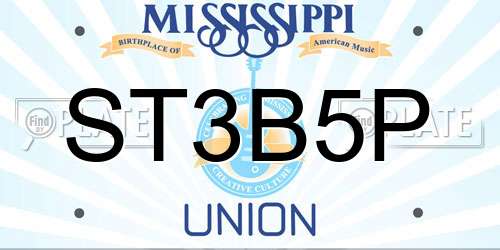 ST3B5P Mississippi License Plate