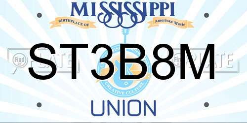 ST3B8M Mississippi License Plate