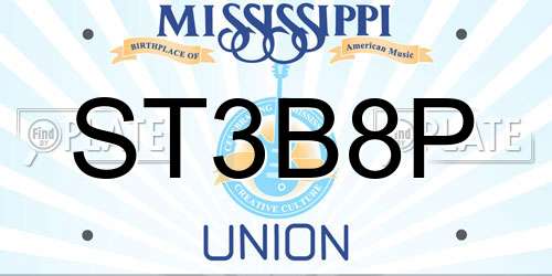 ST3B8P Mississippi License Plate