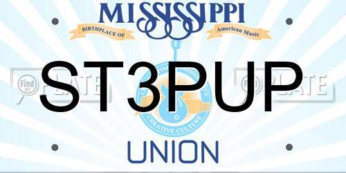 ST3PUP Mississippi License Plate