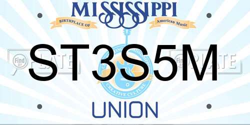 ST3S5M Mississippi License Plate