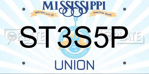 ST3S5P Mississippi License Plate