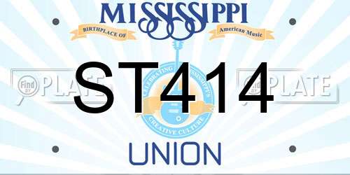 ST414 Mississippi License Plate