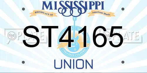 ST4165 Mississippi License Plate