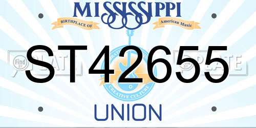 ST42655 Mississippi License Plate
