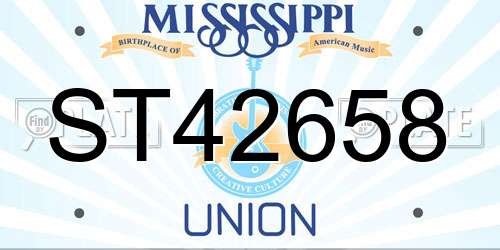 ST42658 Mississippi License Plate