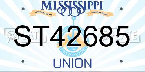 ST42685 Mississippi License Plate