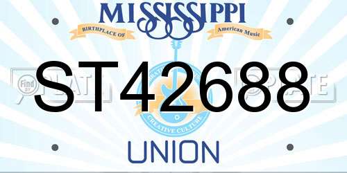 ST42688 Mississippi License Plate