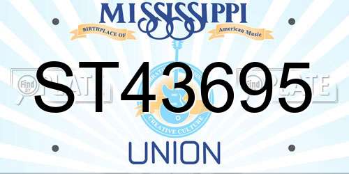 ST43695 Mississippi License Plate