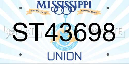 ST43698 Mississippi License Plate
