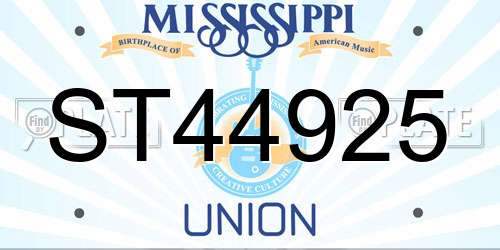 ST44925 Mississippi License Plate