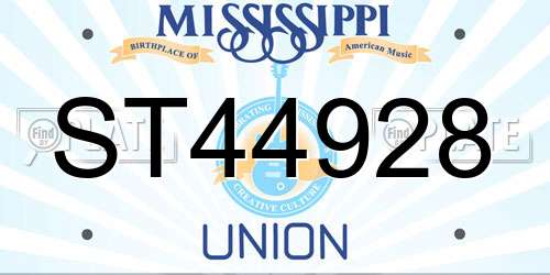 ST44928 Mississippi License Plate