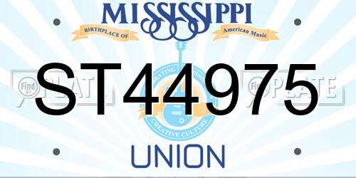 ST44975 Mississippi License Plate