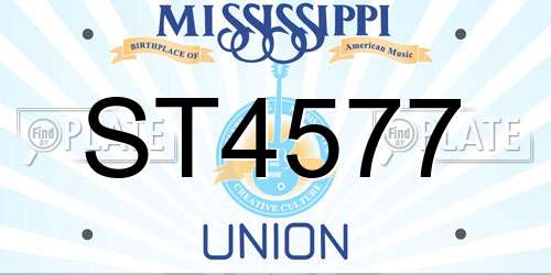 ST4577 Mississippi License Plate