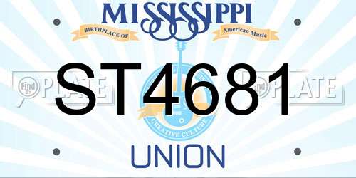ST4681 Mississippi License Plate