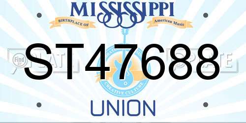 ST47688 Mississippi License Plate