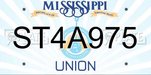 ST4A975 Mississippi License Plate
