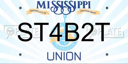 ST4B2T Mississippi License Plate