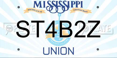 ST4B2Z Mississippi License Plate