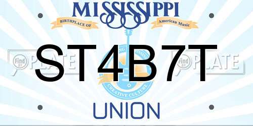ST4B7T Mississippi License Plate