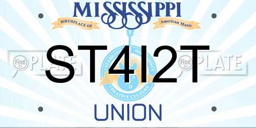 ST4I2T Mississippi License Plate