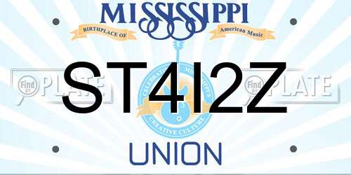 ST4I2Z Mississippi License Plate
