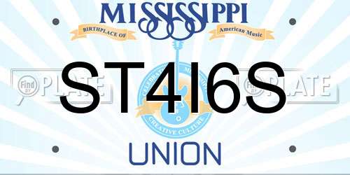 ST4I6S Mississippi License Plate