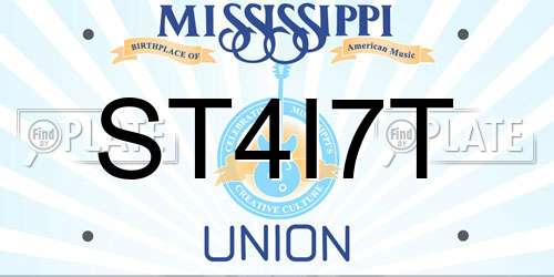 ST4I7T Mississippi License Plate