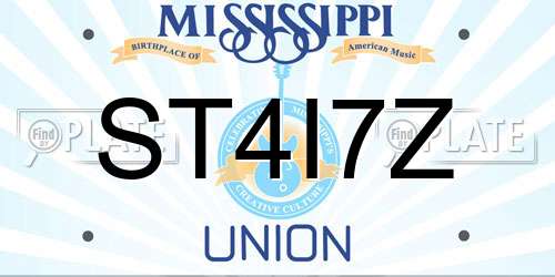 ST4I7Z Mississippi License Plate