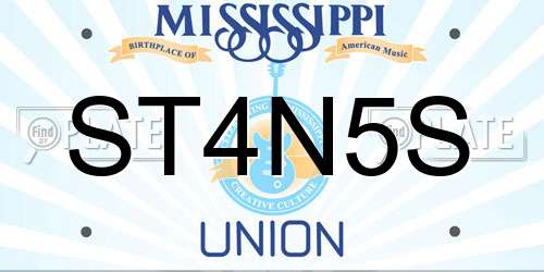 ST4N5S Mississippi License Plate