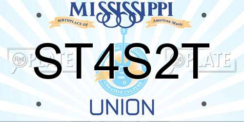 ST4S2T Mississippi License Plate