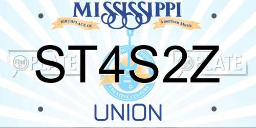 ST4S2Z Mississippi License Plate
