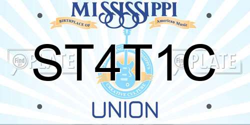 ST4T1C Mississippi License Plate