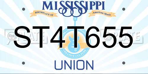 ST4T655 Mississippi License Plate