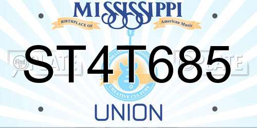 ST4T685 Mississippi License Plate