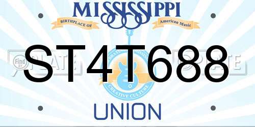 ST4T688 Mississippi License Plate